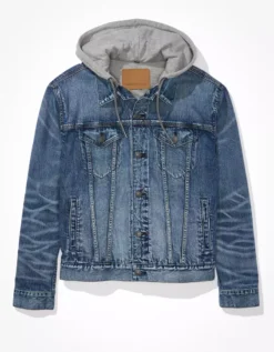 AE Hooded Denim Trucker Jacket -Aerie Fashion Shop 0106 1537 400 f