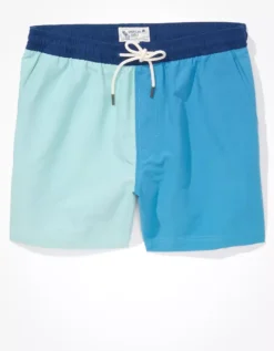 AE 5.5" Color-Block Swim Trunk -Aerie Fashion Shop 0133 7494 938 f