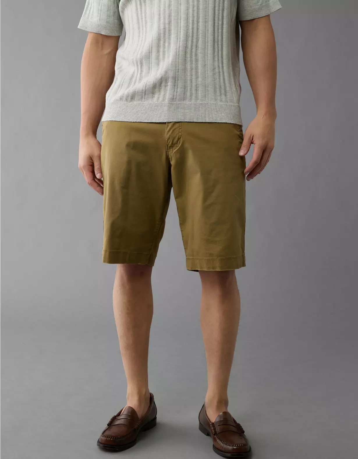 AE Flex 12" Longer Length Lived-In Khaki Short 1 AE Flex 12" Longer Length Lived-In Khaki Short