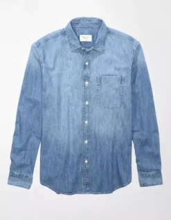 AE Denim Button-Up Shirt 5 AE Denim Button-Up Shirt -Aerie Fashion Shop 0153 6177 523 f