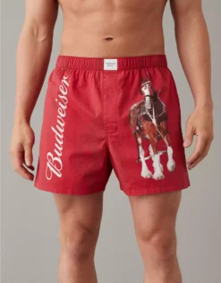 AEO Budweiser Plaid Stretch Boxer Short
