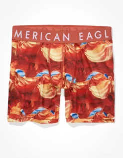 AEO Orange Burst 6" Flex Boxer Brief -Aerie Fashion Shop 0236 3305 800 f