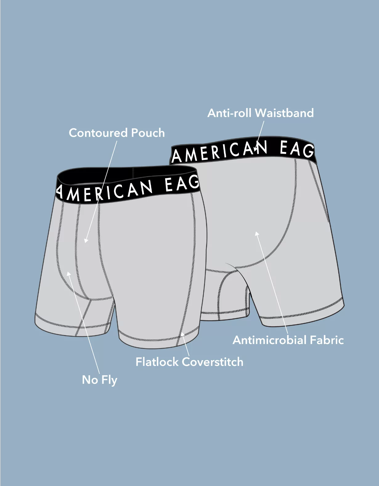 AEO Solid 6" Flex Boxer Brief 3-Pack 2 AEO Solid 6" Flex Boxer Brief 3-Pack - Image 2