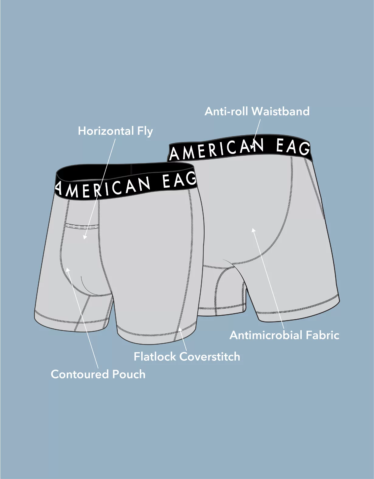 AEO 6" Horizontal Fly Flex Boxer Brief 3-Pack 2 AEO 6" Horizontal Fly Flex Boxer Brief 3-Pack - Image 2