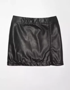 AE Vegan Leather High-Waisted Mini Skirt -Aerie Fashion Shop 0315 4749 016 f