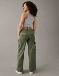 AE Stretch Curvy High-Waisted Baggy Wide-Leg Cargo Pant -Aerie Fashion Shop 0323 5039 309 ob
