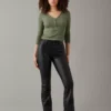 AE Curvy Super High-Waisted Kick Bootcut Vegan Leather Pant