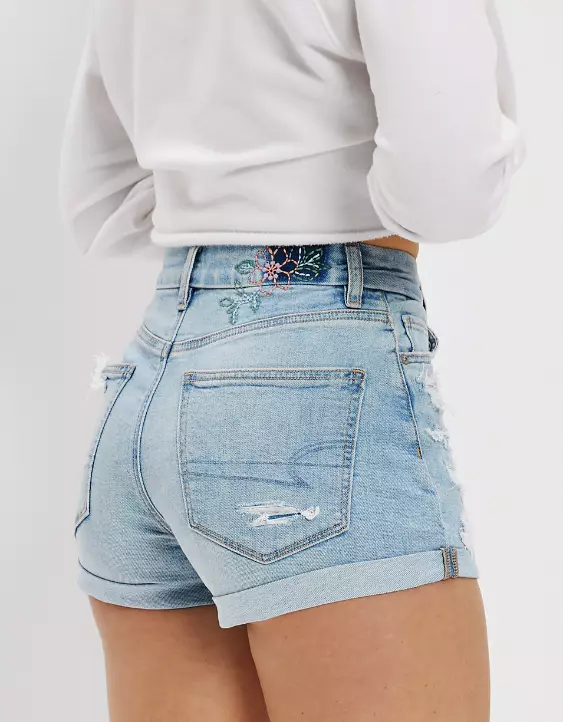 AE Stretch Curvy Denim Mom Shorts 3 AE Stretch Curvy Denim Mom Shorts - Image 3