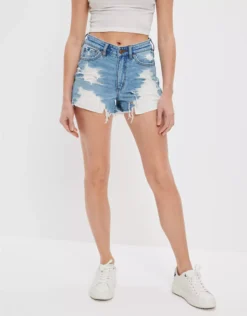 AE Strigid Denim Mom Shorts