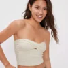 AE Cropped Sweater Knit Twist Tube Top
