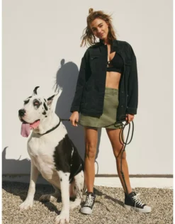 AE Oversized Denim Boyfriend Jacket