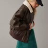 AE Sherpa Leather Bomber Jacket