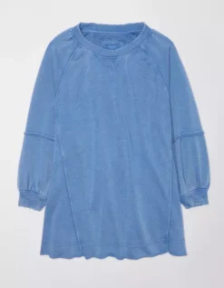 AE Long-Sleeve Fleece Babydoll Dress -Aerie Fashion Shop 0395 7455 532 f