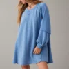 AE Long-Sleeve Fleece Babydoll Dress