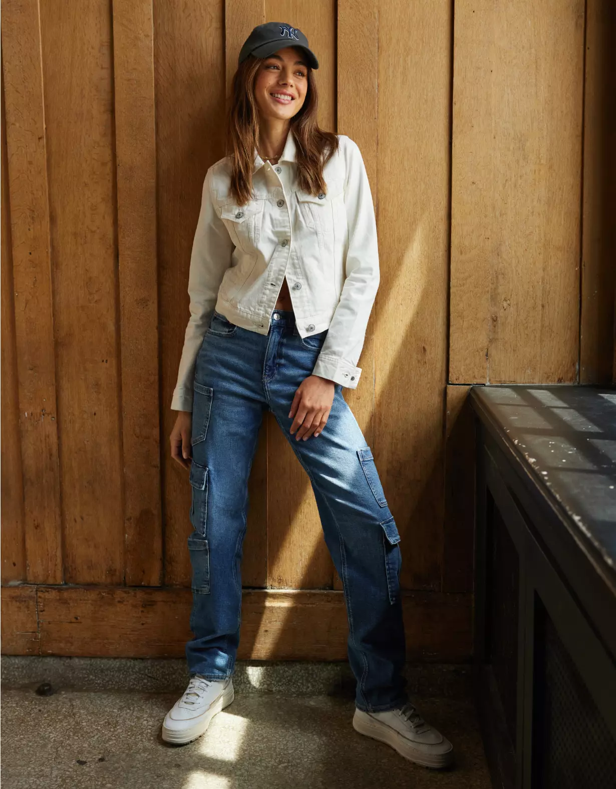 AE Stretch Super High-Waisted Baggy Straight Cargo Jean 1 AE Stretch Super High-Waisted Baggy Straight Cargo Jean