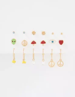 AEO Hoop + Stud Charm Earrings 18-Pack -Aerie Fashion Shop 0484 6815 900 b
