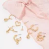 AEO Gold Heart Earrings 6-Pack