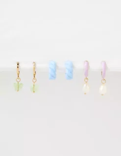 AE Daisy Hoop Earrings 6-Pack -Aerie Fashion Shop 0484 6984 900 b