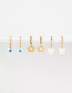 AE Daisy Hoop Earrings 6-Pack -Aerie Fashion Shop 0484 6984 900 d1