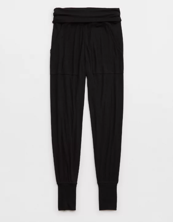 Aerie Real Soft® Ribbed Foldover Jogger 3 Aerie Real Soft® Ribbed Foldover Jogger - Image 3