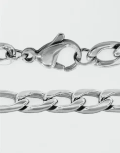 West Coast Jewelry Polished Stainless Steel Figaro Chain Necklace -Aerie Fashion Shop 0508 0050 013 b