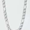 West Coast Jewelry Polished Stainless Steel Figaro Chain Necklace