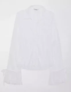 AE Mesh Ruffled Shirt -Aerie Fashion Shop 0536 5273 100 f