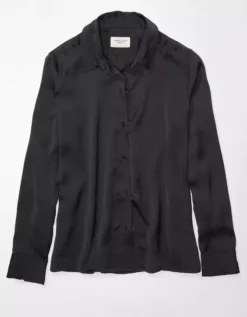 AE Satin Button-Up Shirt -Aerie Fashion Shop 0536 5359 001 f
