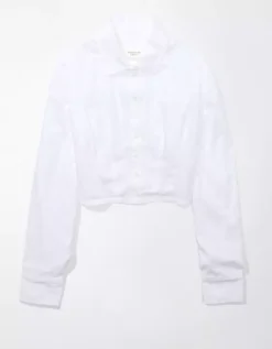 AE Corset Button-Up Shirt -Aerie Fashion Shop 0536 5499 100 f