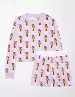 AE Grinch Plush PJ Set -Aerie Fashion Shop 0575 2959 133 f