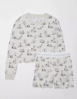 AE Snoopy Fall Plush PJ Set -Aerie Fashion Shop 0575 2961 092 f