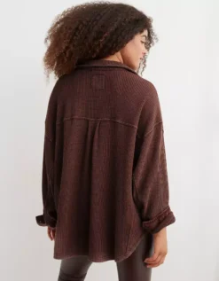 Aerie LumberJane Waffle Shirt -Aerie Fashion Shop 0743 3144 297 ob