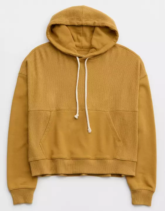 Aerie Textured Cropped Sweatshirt 3 Aerie Textured Cropped Sweatshirt - Image 3