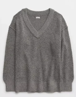 Aerie Oversized V-Neck Sweater 5 Aerie Oversized V-Neck Sweater -Aerie Fashion Shop 0745 3091 030 f