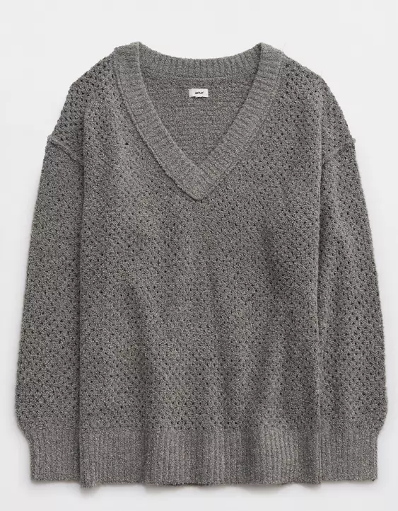 Aerie Oversized V-Neck Sweater 3 Aerie Oversized V-Neck Sweater - Image 3