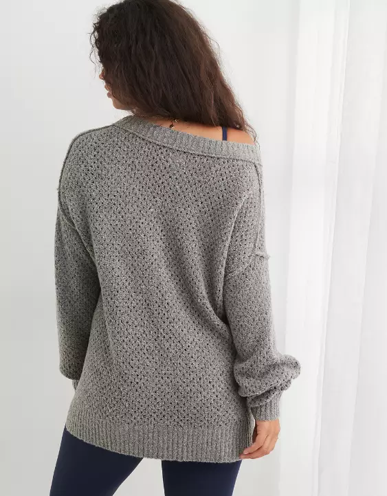 Aerie Oversized V-Neck Sweater 2 Aerie Oversized V-Neck Sweater - Image 2