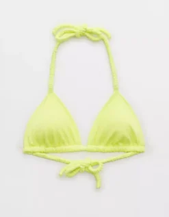 Aerie Shine Pique Scrunchie Tie String Triangle Bikini Top -Aerie Fashion Shop 0752 4908 721 f