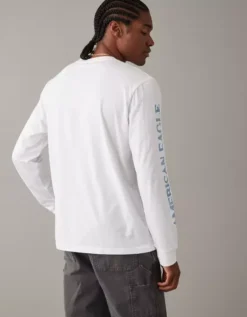 AE Super Soft Long-Sleeve Graphic T-Shirt -Aerie Fashion Shop 1182 3389 100 ob