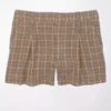 AE High-Waisted Plaid Baggy Trouser Short