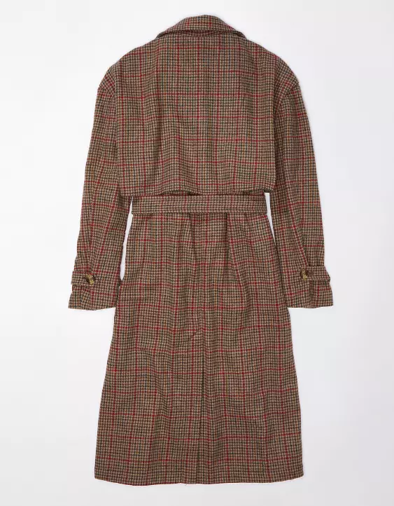 AE Plaid Trench Coat 3 AE Plaid Trench Coat - Image 3