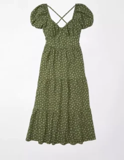 AE Floral Open Back Corset Midi Dress -Aerie Fashion Shop 1399 7160 309 f