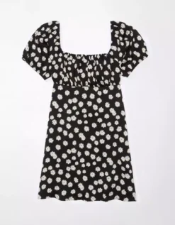 AE Puff Sleeve Babydoll Mini Dress -Aerie Fashion Shop 1399 7252 001 f