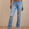 AE Stretch Low-Rise Ripped Kick Bootcut Jean