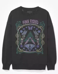 AE Oversized Pink Floyd Graphic Sweatshirt -Aerie Fashion Shop 1457 2074 001 f