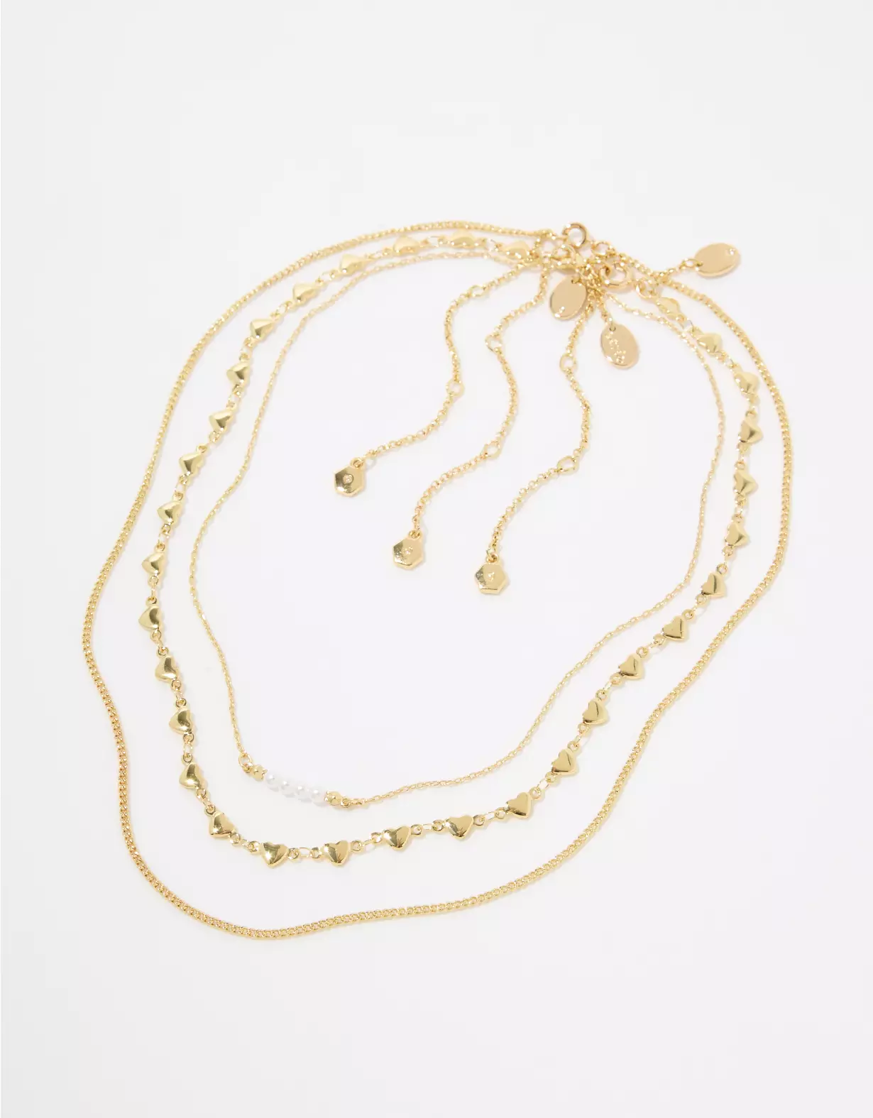 Aerie Dainty Heart And Pearl Necklace Pack 1 Aerie Dainty Heart And Pearl Necklace Pack