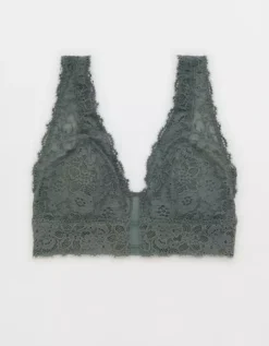 Aerie Show Off Eyelash Lace Padded Plunge Bralette -Aerie Fashion Shop 1697 3546 357 f