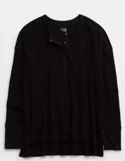 OFFLINE By Aerie Wow! Waffle Henley T-Shirt -Aerie Fashion Shop 2162 1427 073 f