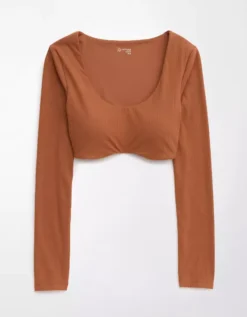 OFFLINE By Aerie Real Me Super Cropped Long Sleeve Bra Top -Aerie Fashion Shop 2162 1549 205 f