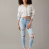 AE Next Level Curvy High-Waisted Ripped Jegging