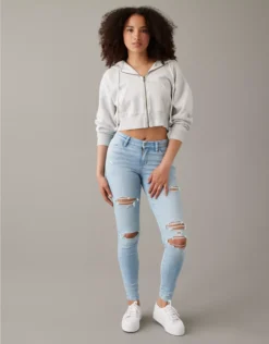 AE Next Level Curvy High-Waisted Ripped Jegging